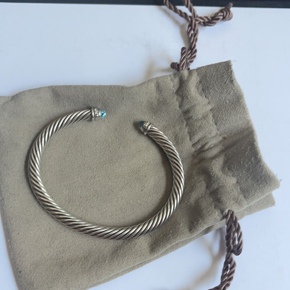David Yurman cable bracelet with blue topaz - Picture 8 of 8